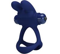 Pretty Love Francisco - Anillo vibrador doble estilo rabbit (azul)