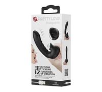 PRETTY LOVE PRETTY LOVE - HOBGOBLIN FUNDA VIBRADORA PARA DEDO 12 VIBRACIONES + ESTIMULADOR CLÍTORIS NEGRO