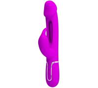 Pretty Love Kampas - Vibrador rabbit 3 en 1 con lengua oscilante, fucsia