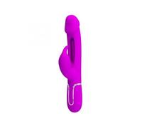 PRETTY LOVE - KAMPAS VIBRADOR RABBIT 3 EN 1 MULTIFUNCIÓN CON LENGUA FUCSIA