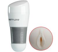 Pretty Love Kitty - Masturbador masculino con apertura tipo vagina, blanco