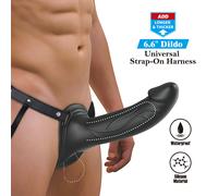 Pretty Love Landon - Arnés con dildo vibrador hueco (Negro)