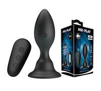 Mr play - plug anal con vibracion negro control remoto