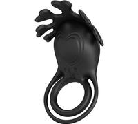 Pretty Love Ruben - Anillo vibrador recargable de silicona, 7 modos (negro)