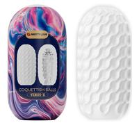 PRETTY LOVE Venus X Coquettish Balls - Masturbador masculino doble (TPR, blanco)