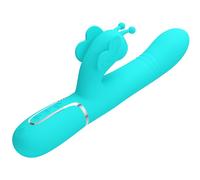 Pretty Love Vibrador Rabbit Multifunción 4 en 1 Verde Agua - Estimulación Dual Para Placer Intenso