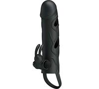 Pretty Love Vibrating Rabbit Penis Sleeve 5.5 Black Touch Control 75 g