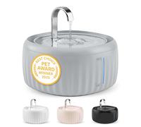 Pretty Paw Fuente de Agua para Gatos 3L con Indicador LED MIN/MAX - Funcionamiento Silencioso y Fácil Limpieza, Bebedero Automático con Filtro para Interior - Aquaflow (Gris)