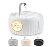 Pretty Paw Fuente de Agua para Gatos 3L con Indicador LED MIN/MAX - Funcionamiento Silencioso y Fácil Limpieza, Bebedero Automático con Filtro para Interior - Aquaflow (Blanco)