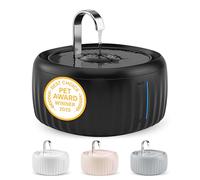 Pretty Paw Fuente de Agua para Gatos 3L con Indicador LED MIN/MAX - Funcionamiento Silencioso y Fácil Limpieza, Bebedero Automático con Filtro para Interior - Aquaflow (Negro)