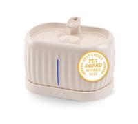 Pretty Paw Fuente de Agua para Gatos Inalámbrica 3L con Sensor de Movimiento - Batería Recargable USB, Bomba Silenciosa, Filtro Integrado - Pure Flow MAX (Beige)