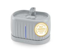 Pretty Paw Fuente de Agua para Gatos Inalámbrica 3L con Sensor de Movimiento - Batería Recargable USB, Bomba Silenciosa, Filtro Integrado - Pure Flow MAX (Gris)