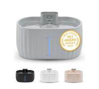 Pretty Paw Fuente para Gatos Inalámbrica con Sensor de Movimiento 3L Gris | Batería recargable, bebedero gatos silencioso, filtro integrado, uso interior, hasta 45 días por carga