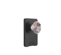 Pretty Pink and Gray Dahlia Flower Pattern PopSockets PopWallet para MagSafe