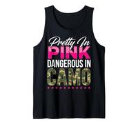 Pretty Pink Dangerous In Camo Frase Diseño Camiseta sin Mangas