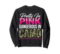 Pretty Pink Dangerous In Camo Frase Diseño Sudadera