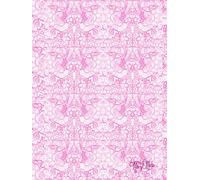 Pretty Pink Intricate 200 Unlined, Floral Detailed Page , 8x11, Hardcover Hand-Painted And Designed Journal/Art Pad/ Drawing Book: By: Artist Mary Elisabeth Linder @ MaryEMade