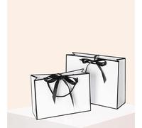 Pretty Pink Kraft Gift Bag Gold Present Box para Pijamas Ropa Libros Empaquetado Gold Handle Paper Box Bolsas Kraft Paper Gift Bag-blanco,10pcs,L 32 x H 25x W 11cm