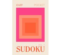 Pretty Pocket Sudoku - Easy Screen Free Puzzles: Minimal Small Travel Size 4 x 6 Inches - Orange & Pink Pop Art