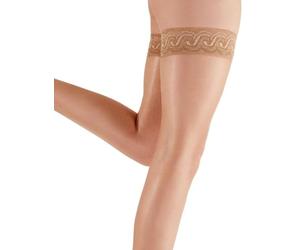 Pretty Polly Nylons 10d Gloss Lace Hold Up Medias, 10 DEN, Beige (Shrr Sherry), Medium (Talla del Fabricante: SM) para Mujer