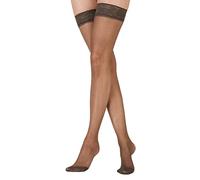 Pretty Polly Nylons 10d Gloss Lace Hold Up Medias, 10 DEN, Negro (Blk Barely Black), Medium (Talla del Fabricante: SM) para Mujer