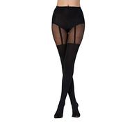 Pretty Polly Suspender Tights Medias, 40 DEN, Negro (Black Black), Talla única (Talla del Fabricante: OS) para Mujer