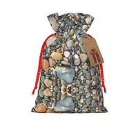 Pretty Stones - Bolsa de regalo de lino con cordón para Navidad, regalo de cumpleaños