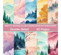 Pretty Watercolor Landscapes Scrapbook Paper 40 Pages 20 Sheets: Double Sided Pattern Paper for Scrapbooking, Card Making, Origami, DIY and More