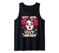 Pretty Weird Confident Girlfriend Cara De Payaso Clowngirl Camiseta sin Mangas