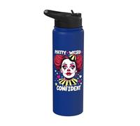 Pretty Weird Confident Girlfriend Cara De Payaso Clowngirl Stainless Steel Insulated Water Bottle