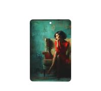 Pretty Woman Sitting In A Chair - Ambientadores para coche, 4 unidades, tarjetas perfumadas colgantes, tarjetas perfumadas para coche, tabletas de aromaterapia