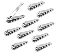 PrettyClaw - Cortaúñas de acero inoxidable con borde afilado, borde recto, 10 unidades