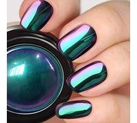 PrettyDiva - Polvo de uñas cromado camaleón, pigmento multicromado degradado con acabado espejo, polvo de uñas que cambia de color, hada