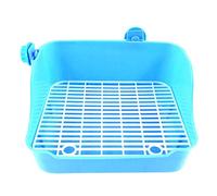 Prettyia Caja de Arena para Conejos para Mascotas, Inodoro, Jaula, Entrenador, Esquina, Orinal, Herramienta de Limpieza para Cobayas - Azul