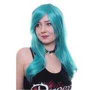 Prettyland C600-60cm Peluca turquesa lisa y recta resistente al calor con mayor Volumen