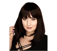 Prettyland Negro Medio largo y liso Estera Natural sin estado one piece Nico Robin cosplay peluca Bob Pony C969