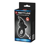 Pretty Love Anillo vibrador III conejo para pene negro 150 g