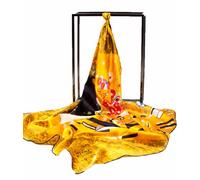 Prettystern Chal foulard de seda mujer con impresión de arte Art Nouveau Gustav Klimt 90cm cuadrado El beso P674