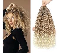 Pretwisted Gogo Curl Crochet Hair 10 Inch 8 Packs Curly Crochet Hair for Women Pre looped Ocean Wave Crochet Hair Beach Curl Crochet Hair Deep Wave Crochet Braiding Hair Extensions (27/613, 14inch)