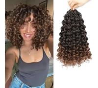 Pretwisted Gogo Curl Crochet Hair 10 Inch 8 Packs Curly Crochet Hair for Women Pre looped Ocean Wave Crochet Hair Beach Curl Crochet Hair Deep Wave Crochet Braiding Hair Extensions (T/30, 10inch)
