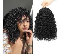 Pretwisted Gogo Curl Crochet Hair 10 Inch 8 Packs Curly Crochet Hair for Women Pre looped Ocean Wave Crochet Hair Beach Curl Crochet Hair Deep Wave Crochet Braiding Hair Extensions (1B, 10inch)