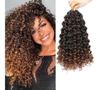 Pretwisted Gogo Curl Crochet Hair 18 Inch 8 Packs Curly Crochet Hair for Women Pre looped Ocean Wave Crochet Hair Beach Curl Crochet Hair Deep Wave Crochet Braiding Hair Extensions (T/30, 18inch)