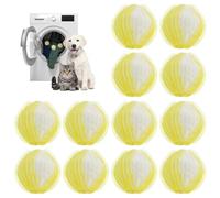 Prety 12 Pcs Atrapa Pelos Lavadora,Bolas Atrapa Pelos para Lavadora-Quita Pelos Mascota Reutilizables-Elimina Pelo de Perro/Gato,Pelusas y Suciedad-Compatible con Todas Las Lavadoras (Amarillo)