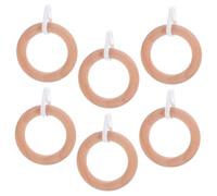 PRETYZOOM 1 Juego Anillo De Cortina Vara Barra De La Cortina Recubrimiento Anillos De Cortina Corchete Polos Cortinas para Puertas De Patio Exterior Ganchos De Cortina De Oro Madera 6 Piezas