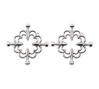PRETYZOOM 1 par de Anillos de Abrazadera de Pezón Flor Anillos de Pecho de Cuerpo de Metal No Perforado Joyería para Mujeres Hombres (Sin Cadena de Campana)