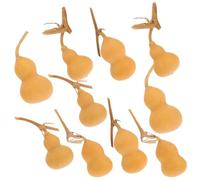 PRETYZOOM 10 Calabazas Naturales Decorativas para Cocina y Jardín, Tamaño Mini, Tacto Cómodo y Fácil de Colocar, Artesanía Fina en Color Caqui Varios Estilos