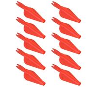 PRETYZOOM 10 Piezas Culatín de Flecha de Plástico, 8mm, Rojo | Accesorios para Práctica y Tiro en Patio, Instalación Fácil, Vuelo Estable, para Principiantes y Aficionados
