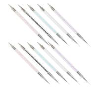 PRETYZOOM 10 Piezas Pinceles para Uñas de Doble Punta Herramienta para Dotting y Detallado Pinceles de Línea para Dibujo Preciso Kit Portátil para Manicura y Decoración de Uñas