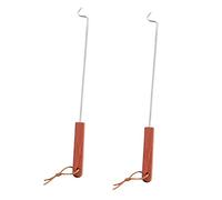 PRETYZOOM 10 Tenedores Para Chuleta De Cordero Con Mango De Madera Ganchos Para Voltear Gancho Para Asar Barbacoa Gancho Para Carne De Cocina Ganchos Para Exteriores Para Colgar
