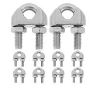 PRETYZOOM 10 Unidades Abrazaderas de Cable de Acero Inoxidable Pinza de Sillín con Perno para Cuerdas de Carpa Cables Industriales y Tensores Robustos